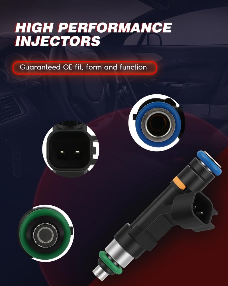 ANGLEWIDE 0280158119 Injectors ANGLEWIDE Fuel Injectors Sets fit for 2008 2009 2010 for Dodge Grand Caravan,2007 2008 2009 2010 for Jeep Wrangler 6pcs 4 Holes - Image 4